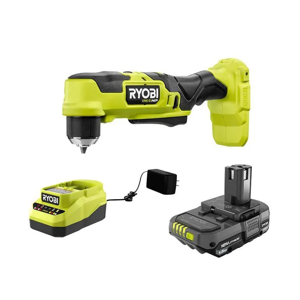 RYOBI 18V ONE+ HP Brushless Compact Right Angle Drill Kit - PSBRA02K