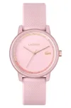 Shop Lacoste Women's L 12.12 Silicone Strap Watch In Blush