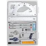 Professional Geometry Set 15 pcs Kit for Artists and Students Metal Rulers...