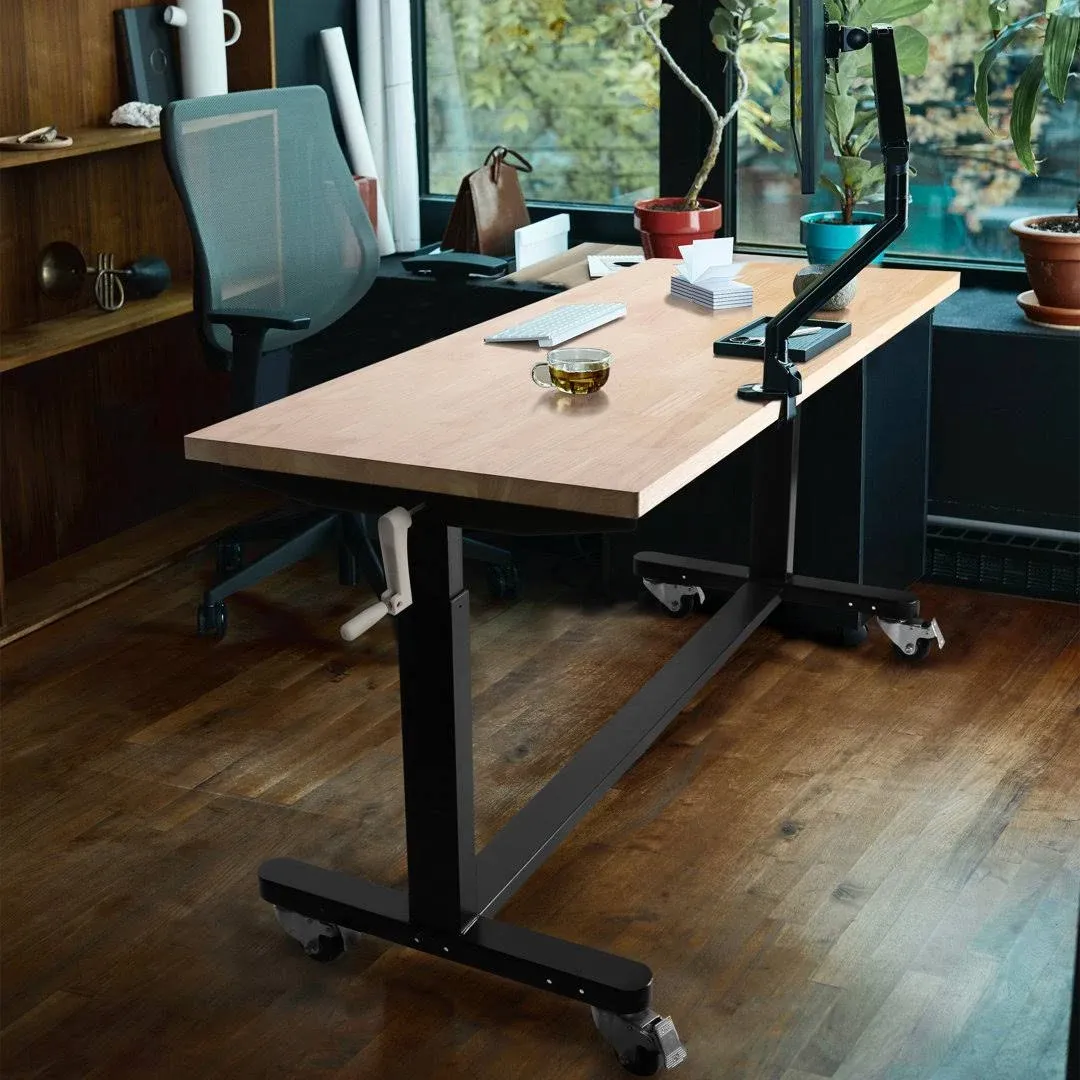 Workpro 60" Workbench Wood Top Work Table Crank Adjustable Height Standing Desk  | eBay