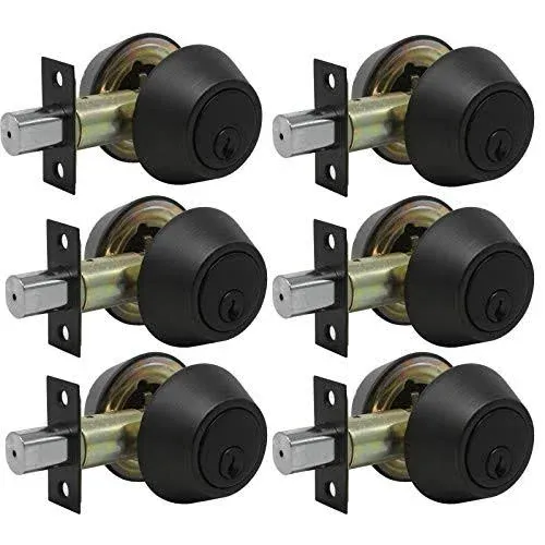 Gobrico 6 Keyed Alike Oil Rubbed Bronze Entrance Single Cylinder Deadbolts with ...