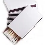 50 Plain White Cover Wooden Matches Box Matches