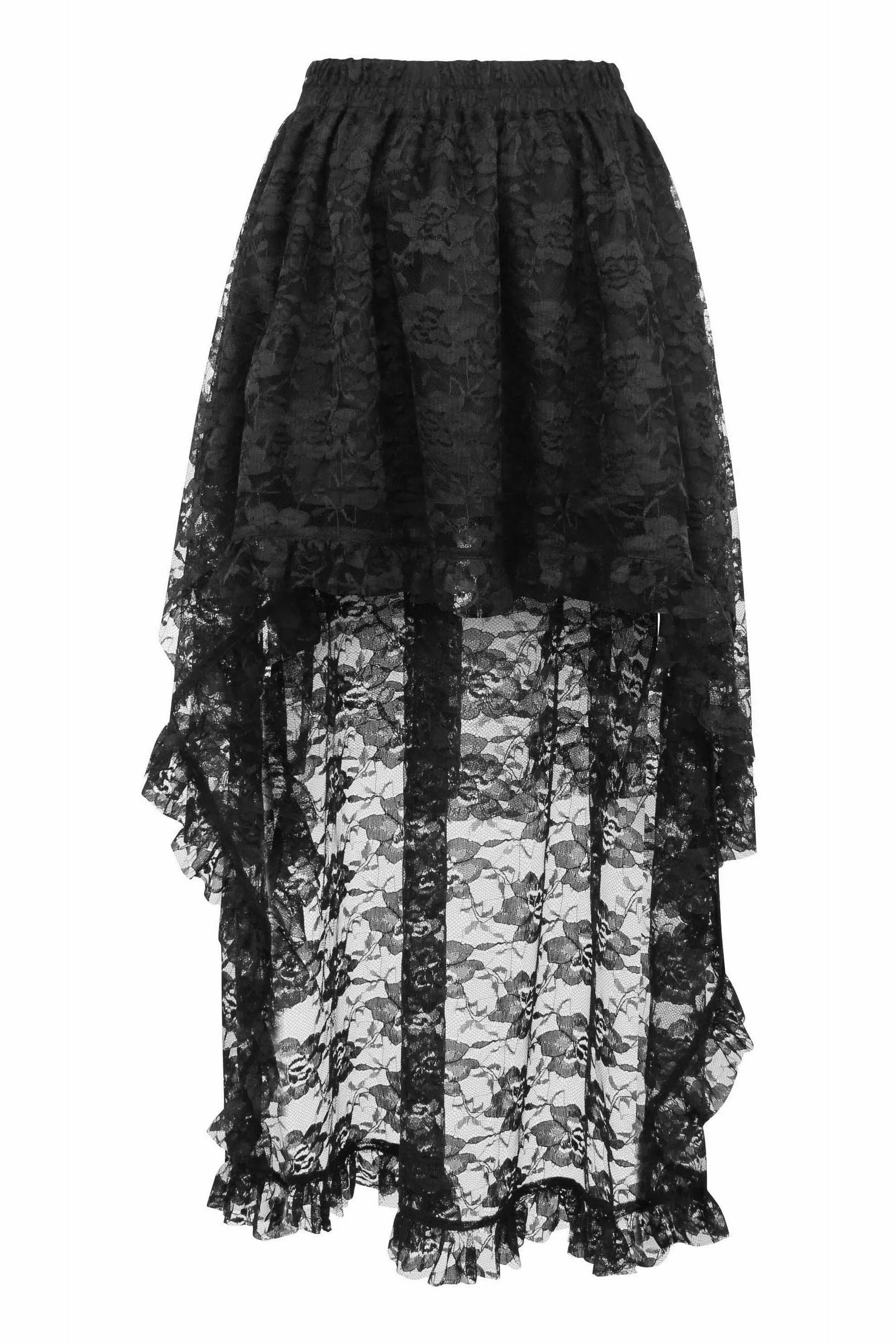 Black Lace Hi Low Skirt