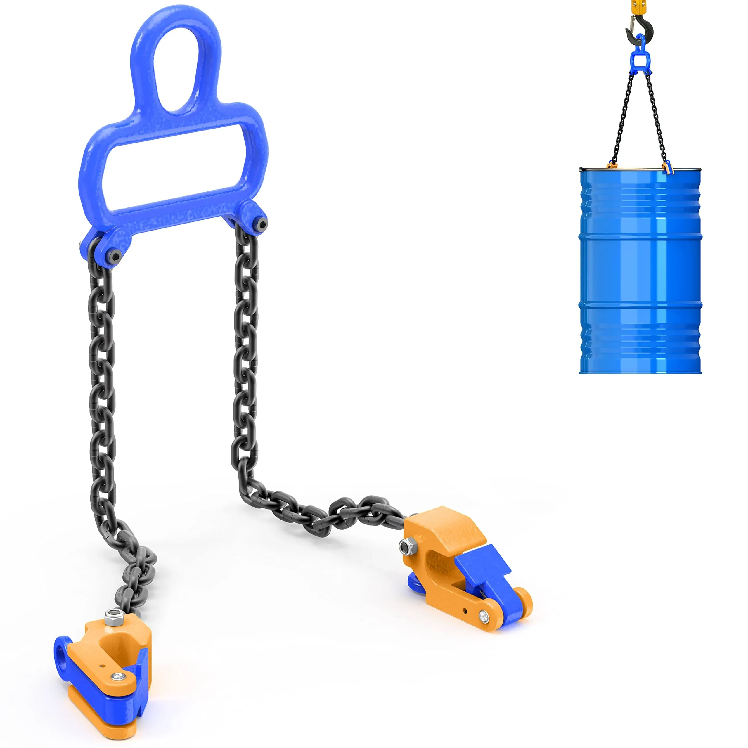 2023 Updated Chain Drum Lifter - 2000 lbs Capacity - Suitable for Blue Plasti...