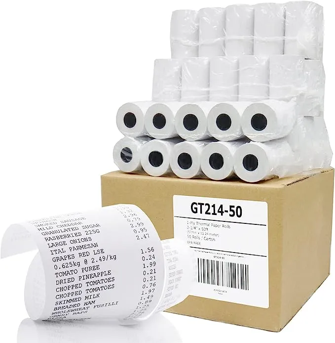 Gorilla Supply Thermal Paper Receipt Roll 2-1/4" x 50' BPA Free 50 Rolls