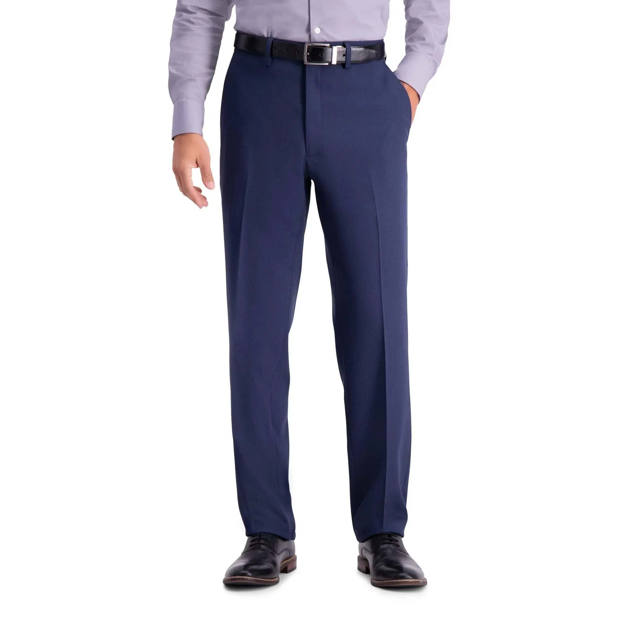 Haggar Men's Stretch Travel Performance Tailored Fit Suit Pants, Blue, 34 x 32