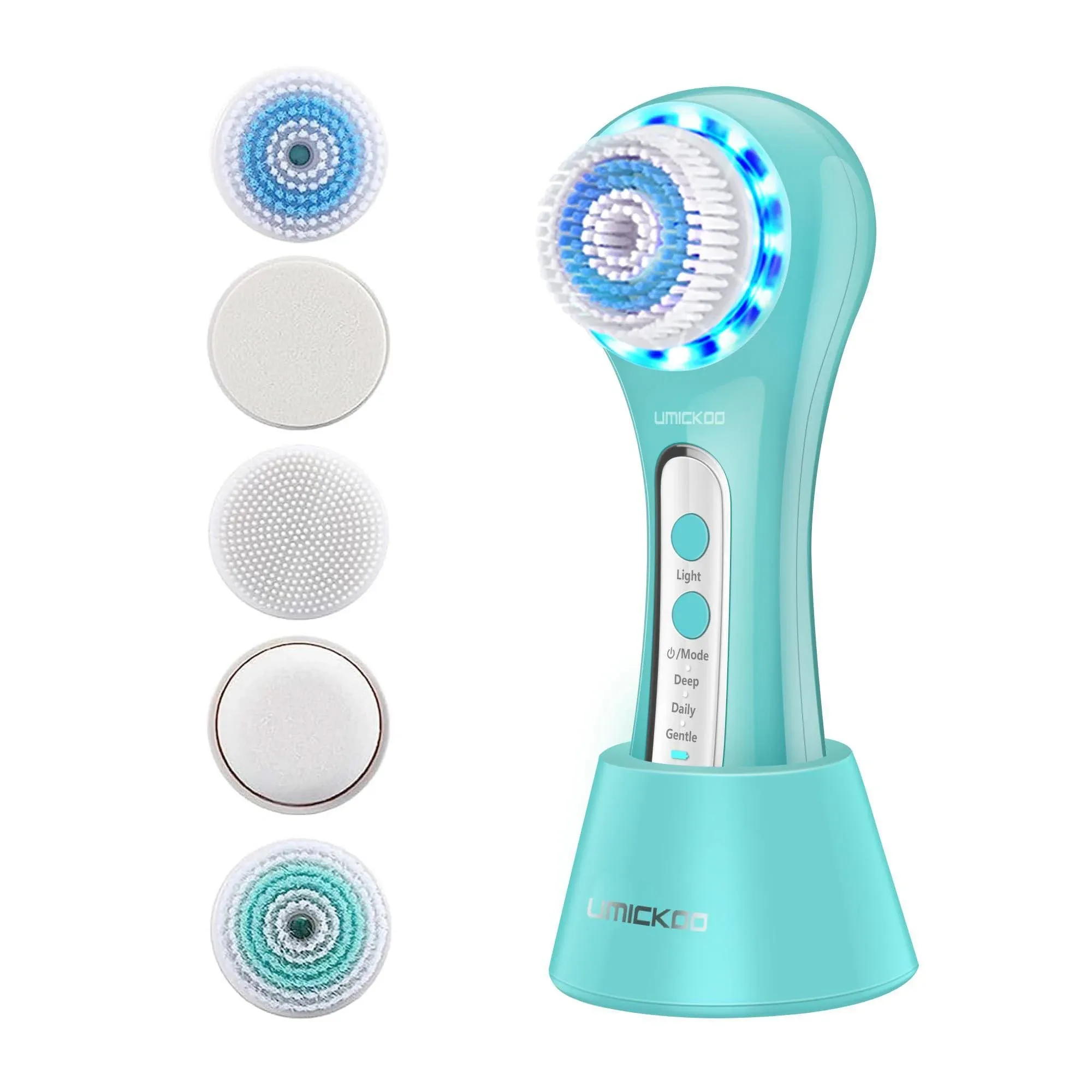 Facial Cleansing Brush, Rechargeable Face Brush with 5 Brush Heads, Misiki IPX7