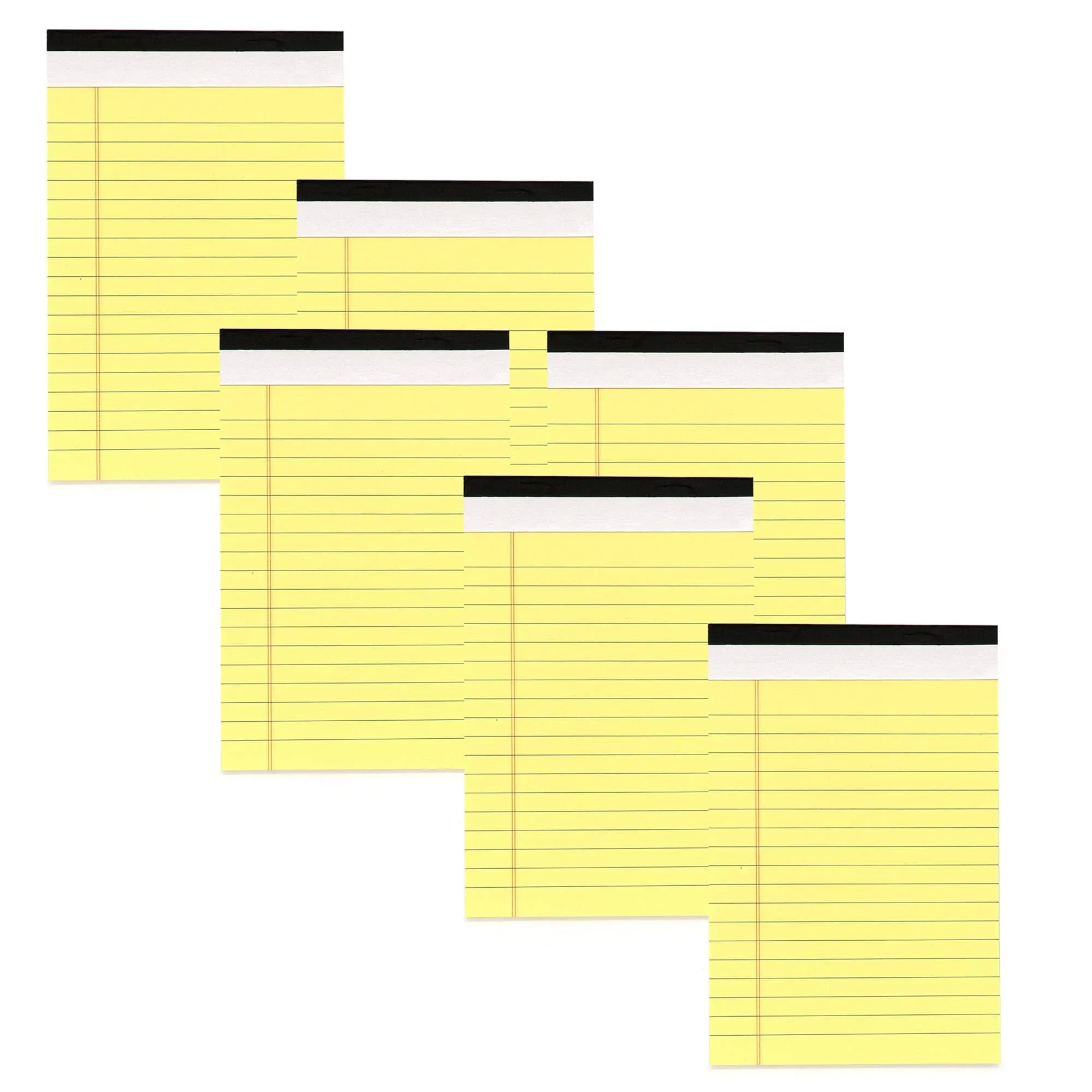 Jr. Legal pad, legal/wide Ruled Writing Pad. Perforated Edge. 5&#034; X 8&#034; Canary ...