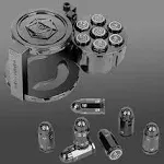 CZYY Metal Polyhedral Bullet Dice Set of 7 with Spinning Revolver Cylinder Co...