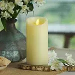 NEW - Luminara 3.5&#034; x 5&#034; Candle Vanilla Scented  Pillar  Real Flame Effect Ivory