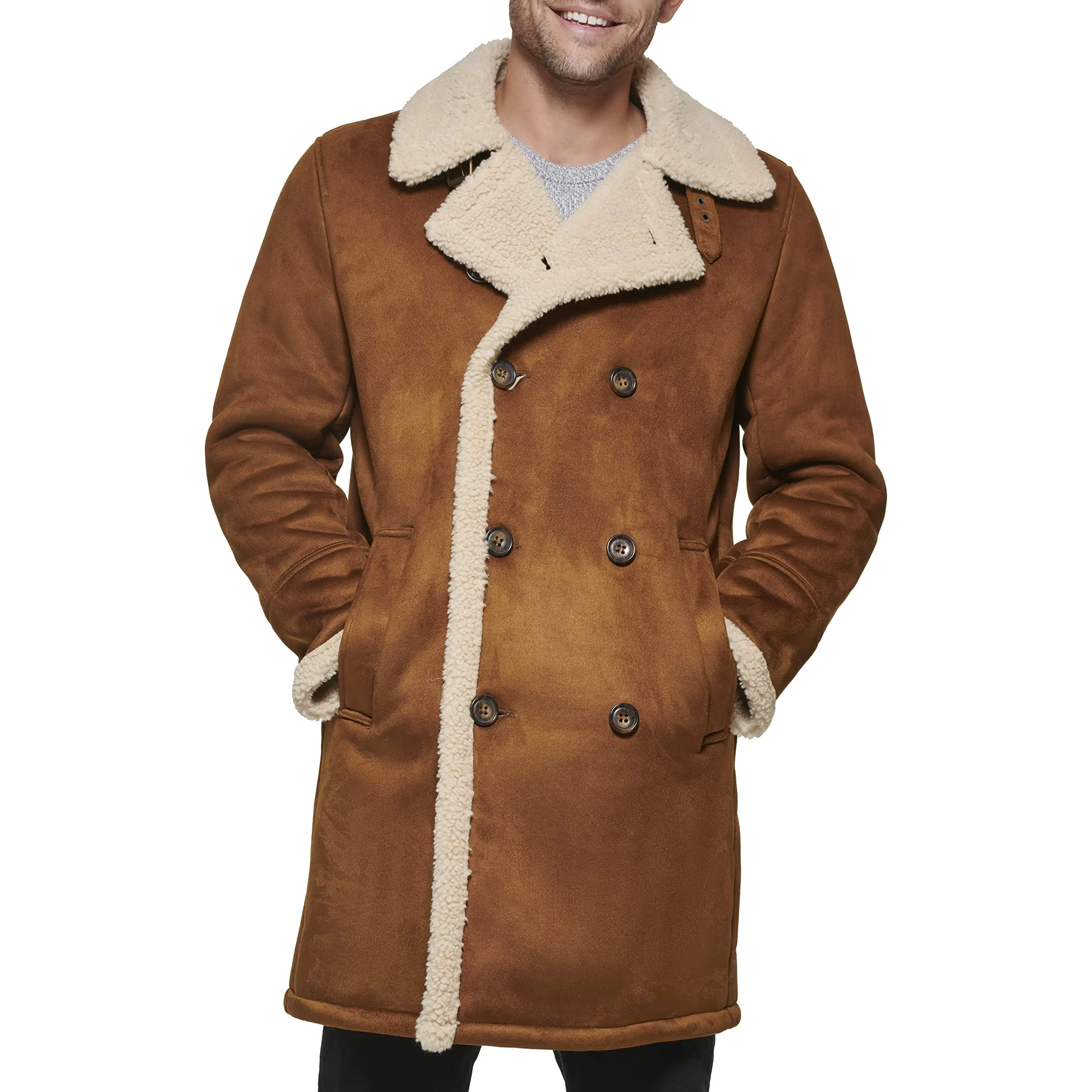 Dockers Men&#039;s Faux Shearling Midlength Overcoat - Choose SZ/color