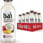 Bai Coconut Flavored Water, Madagascar Coconut Mango, Antioxidant Infused Drinks, 18 Fluid Ounce Bottles, 12 Count