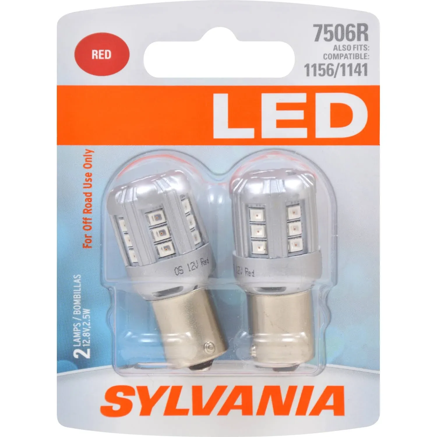 Sylvania 7506 Red LED Bulb Contains 2 Bulbs