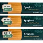 ZENB Plant Based Spaghetti - Made From 100% Yellow Peas, Gluten Free Pasta, Non-GMO, Vegan, Certified Kosher, 17g of Protein & 11g of Fiber In Every 3 oz Serving, Spaghetti - 8 oz Boxes (Pack of 3)