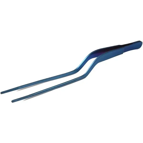 JB Prince Blue Offset Fine Tip Tweezer 7.8 Inches