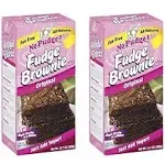 No Pudge Fat Free Fudge Brownie Mix Original 13.7 oz (Pack of 2), Brown