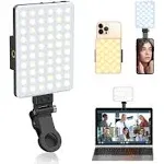 Selfie Light, Phone Light with Front & Back Clip, 60 LED Portable Light with 3 Light Modes, 5000mAh Rechargeable Video Light for Phone, iPhone, IPad, Laptop, TikTok, Makeup, Live Stream, Vlog