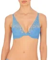 Shop Natori Cherry Blossom Convertible Contour Underwire Bra In Blue