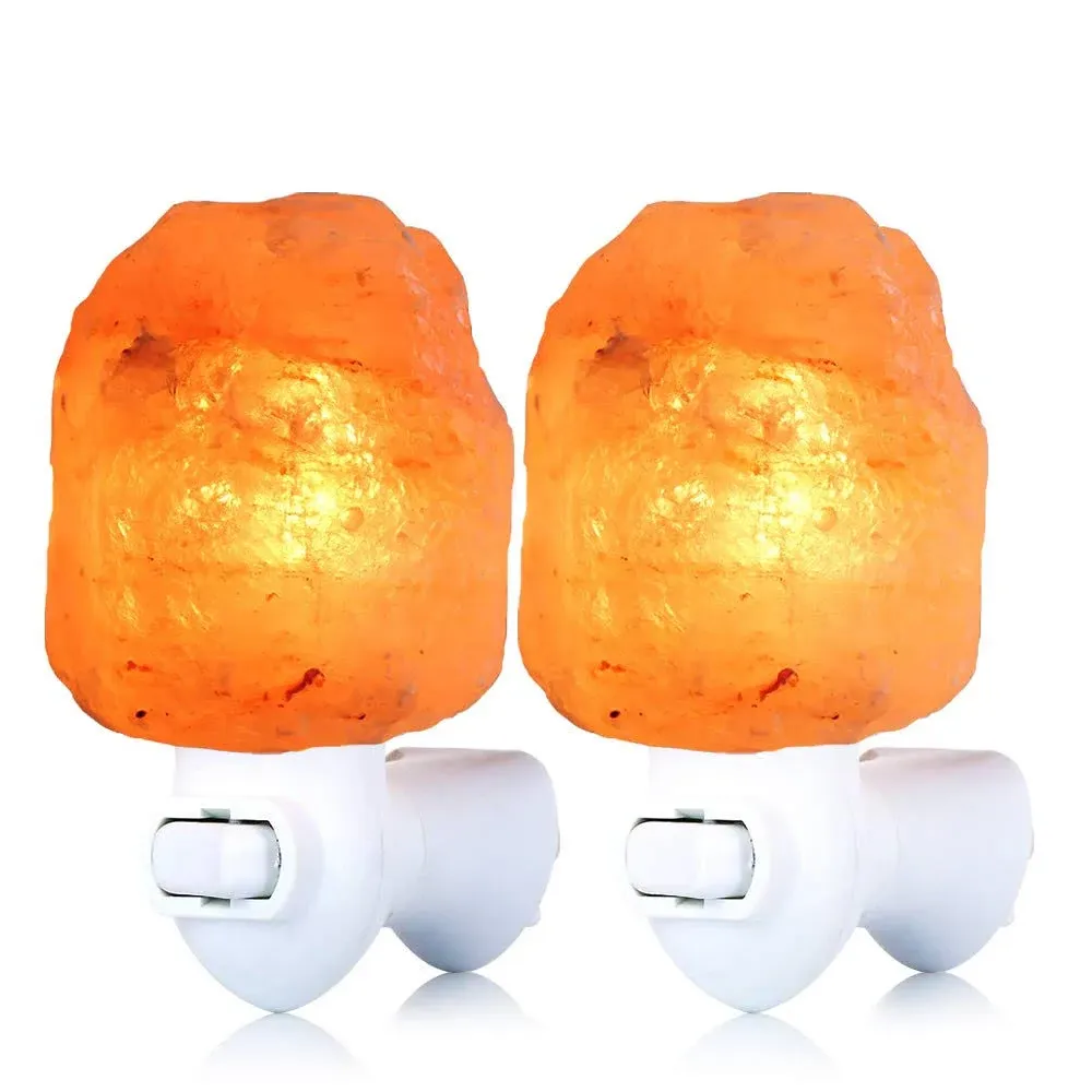 Pursalt 2 Pack Himalayan Natural Salt Lamp Night Light Plug In