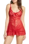 Valentine Lace Babydoll - Purple