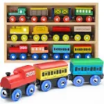 Play22 Wooden 12 Pcs Magnetic Train Set