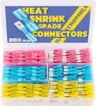 Haisstronica 260PCS Heat Shrink Spade Connectors-Ele<wbr/>ctrical Wire Disconnect and