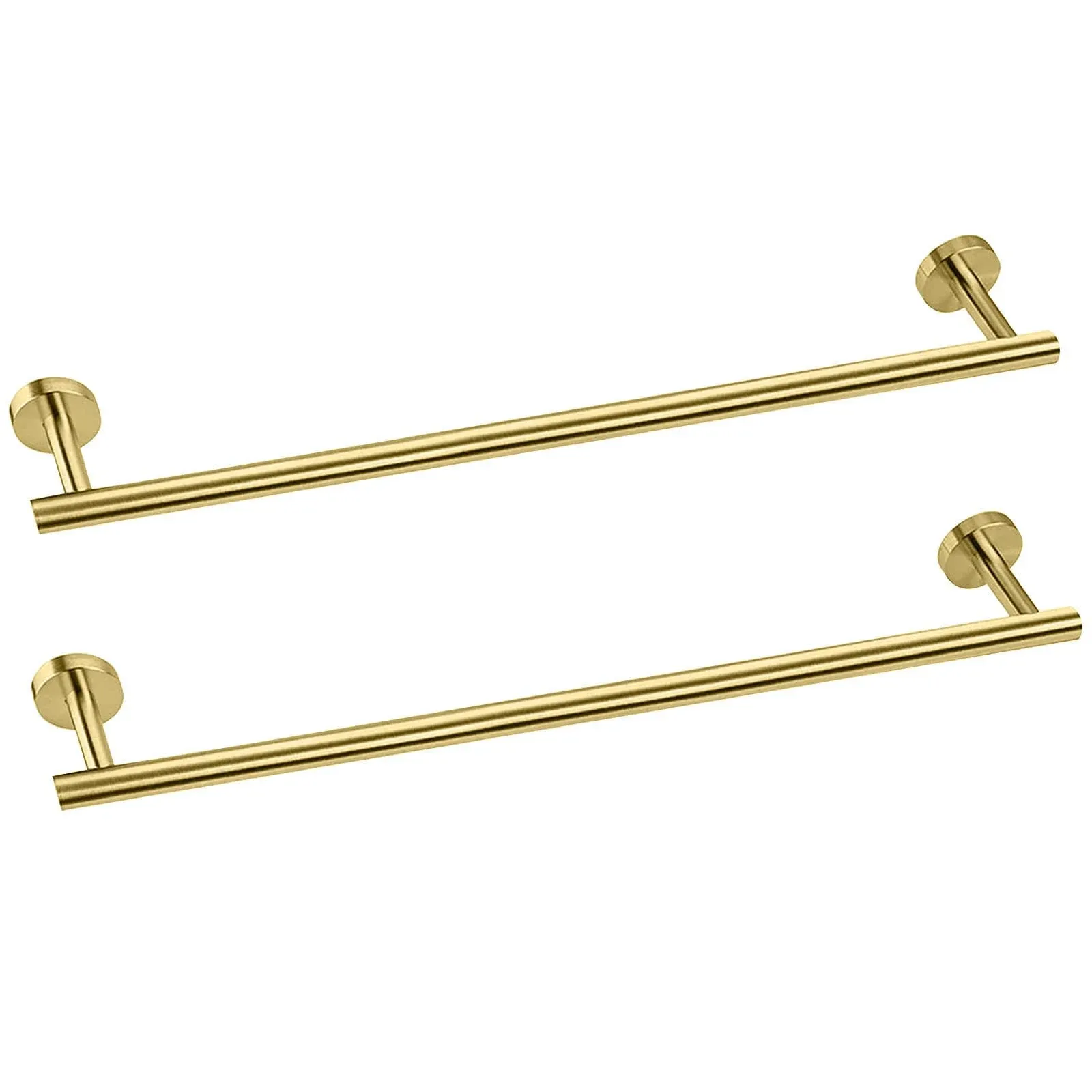 Cilee 2 Pieces Brushed Gold Bathroom Towel Bar, 24 Inch Double Towel Racks,Bathroom Towel Holder Towel Hanger for Bathroom Stainless Steel Wall Mount