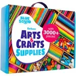 Blue Squid Arts &amp; Crafts Chest - 3000+ pcs Deluxe Craft Supplies Box with 2 D...