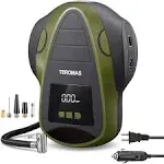 TEROMAS Tire Inflator Air Compressor, Portable DC/AC Air Pump for Car Tires 12V DC and Other Inflatables at Home 110V AC, Digital Electric Tire Pump