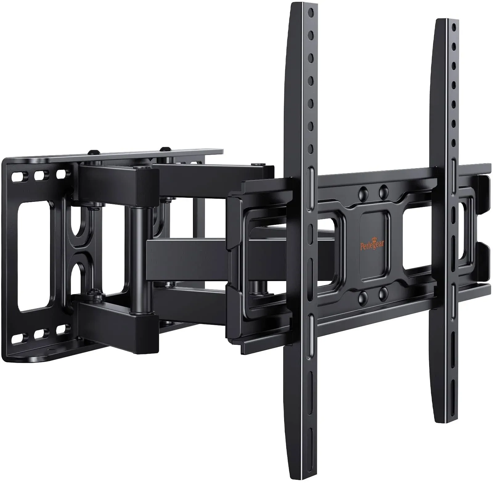 Perlegear TV Wall Mount Bracket Full Motion for 26-65 Inch LED, LCD, OLED Flat Curved TVs, TV Mount with Dual Swivel Articulating Arms Extension Tilt Rotation, Max VESA 400x400mm Fits 12/16" Wood Stud