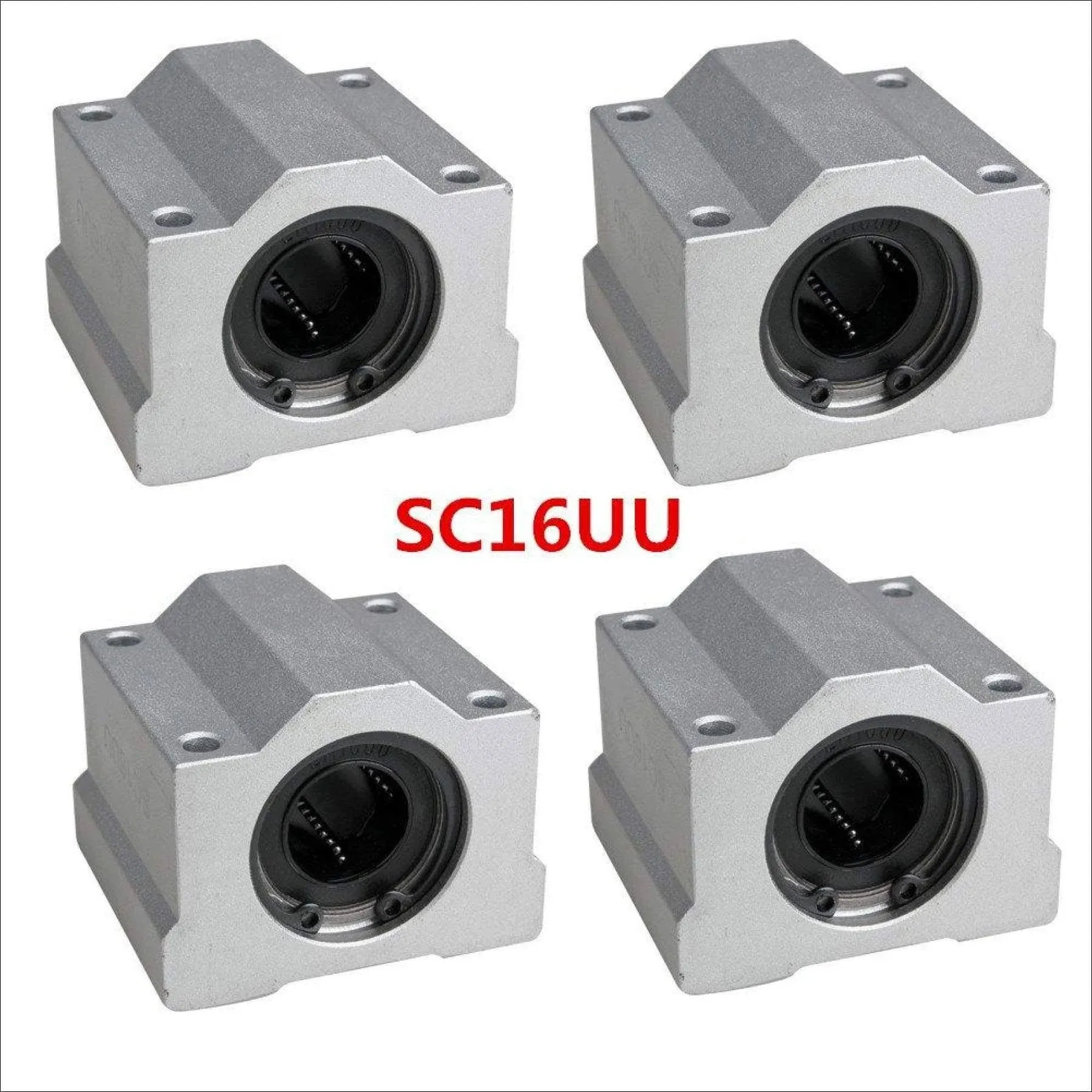 Pack of 4pcs 16 mm SC16UU SCS16UU Linear Ball Bearing Slider Slide Bushing for ...