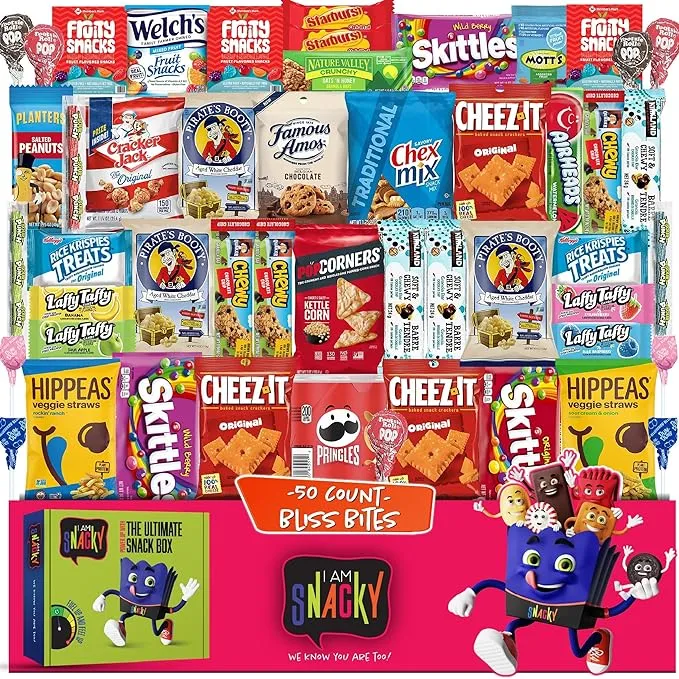 I AM Snacky - Holiday Christmas Snack Box Variety Pack Care Package + Greetin...