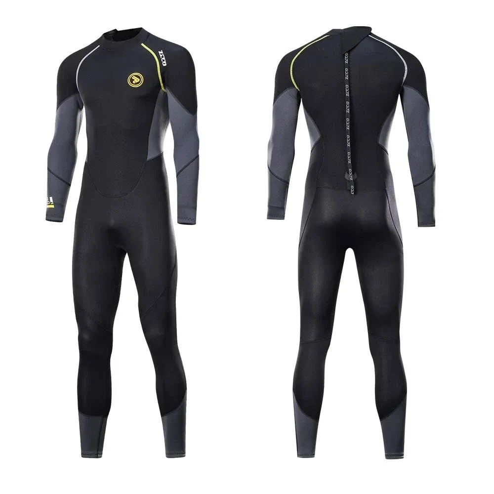 Ultra Stretch 3mm Neoprene Wetsuit, Back Zip Full Body Diving Suit, X-Larege