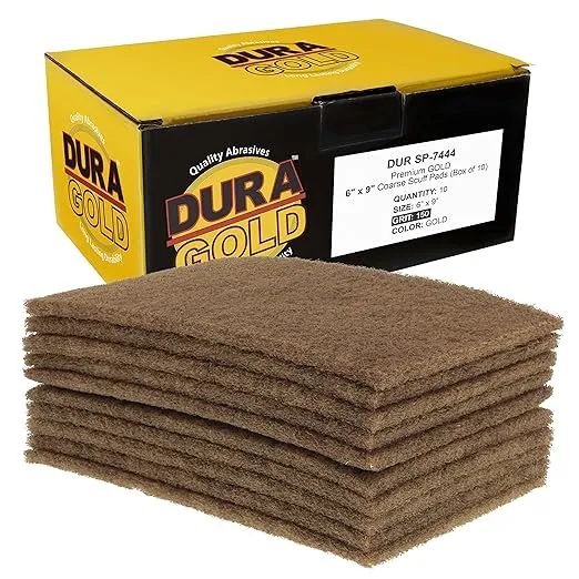 Dura-Gold Premium 6 inch x 9 inch Gold Coarse Scuff Pads, Box of 10 - Scuffing, Scouring, Sanding, Paint Primer Prep Adhesion Scratch - Surface