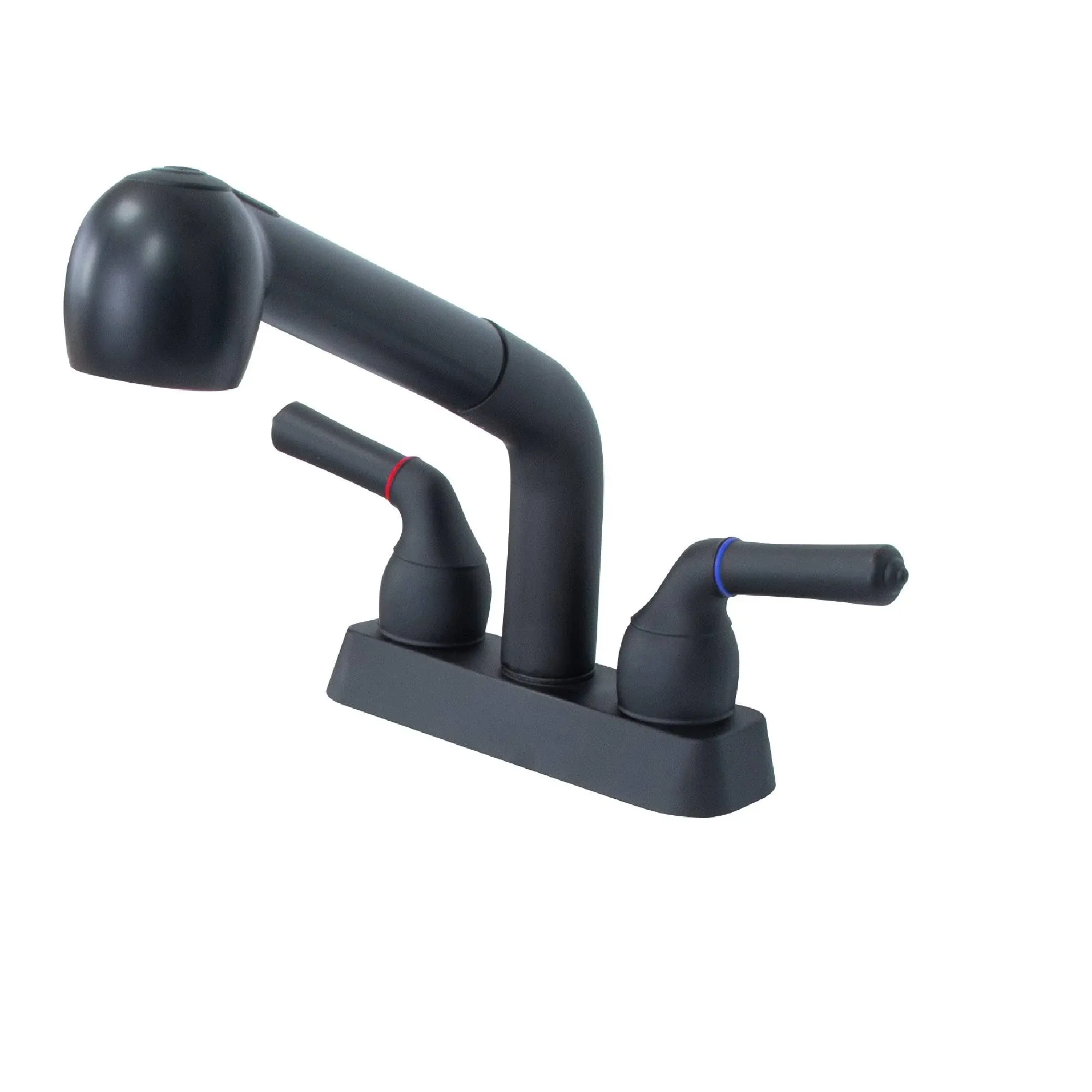 Tehila Dual Handle Pull Out Faucet Matte Black Finish