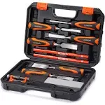 REXBETI 10pc Premium Wood Chisel Set, 6pcs Wood Chisel with 1 Honing Guide, 1 2