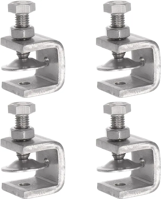 uxcell Stainless Steel C-Clamp with 0.79 Inch Wide Jaw Opening for Woodworking Welding Building Household Mount 4 Pcs