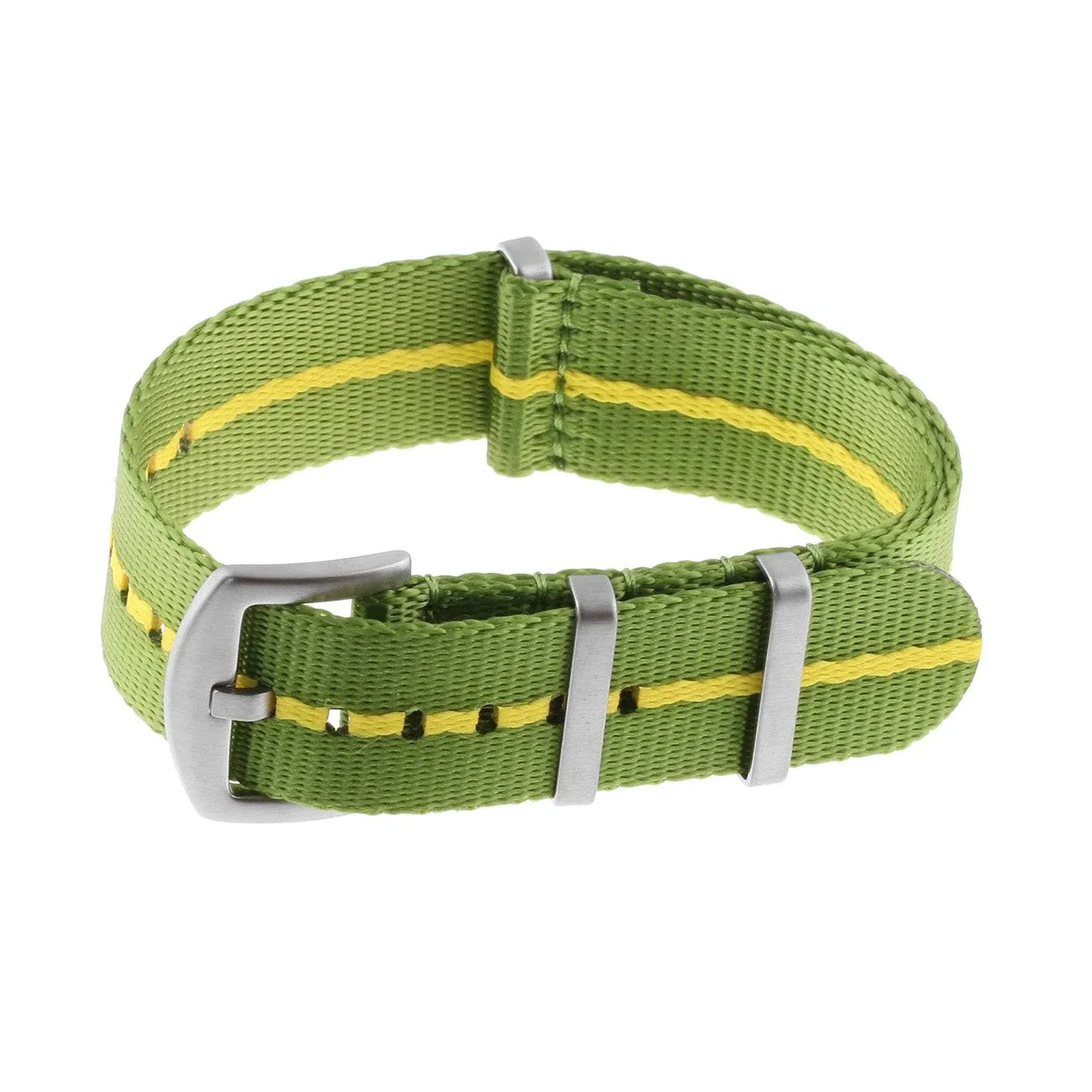 Seat Belt Stripe NATO | North Street Watch Co. Green & Yellow / 20mm