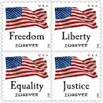 USPS Forever Stamps Four Flags ATM Sheet of 18 x Forever US Postage Stamps