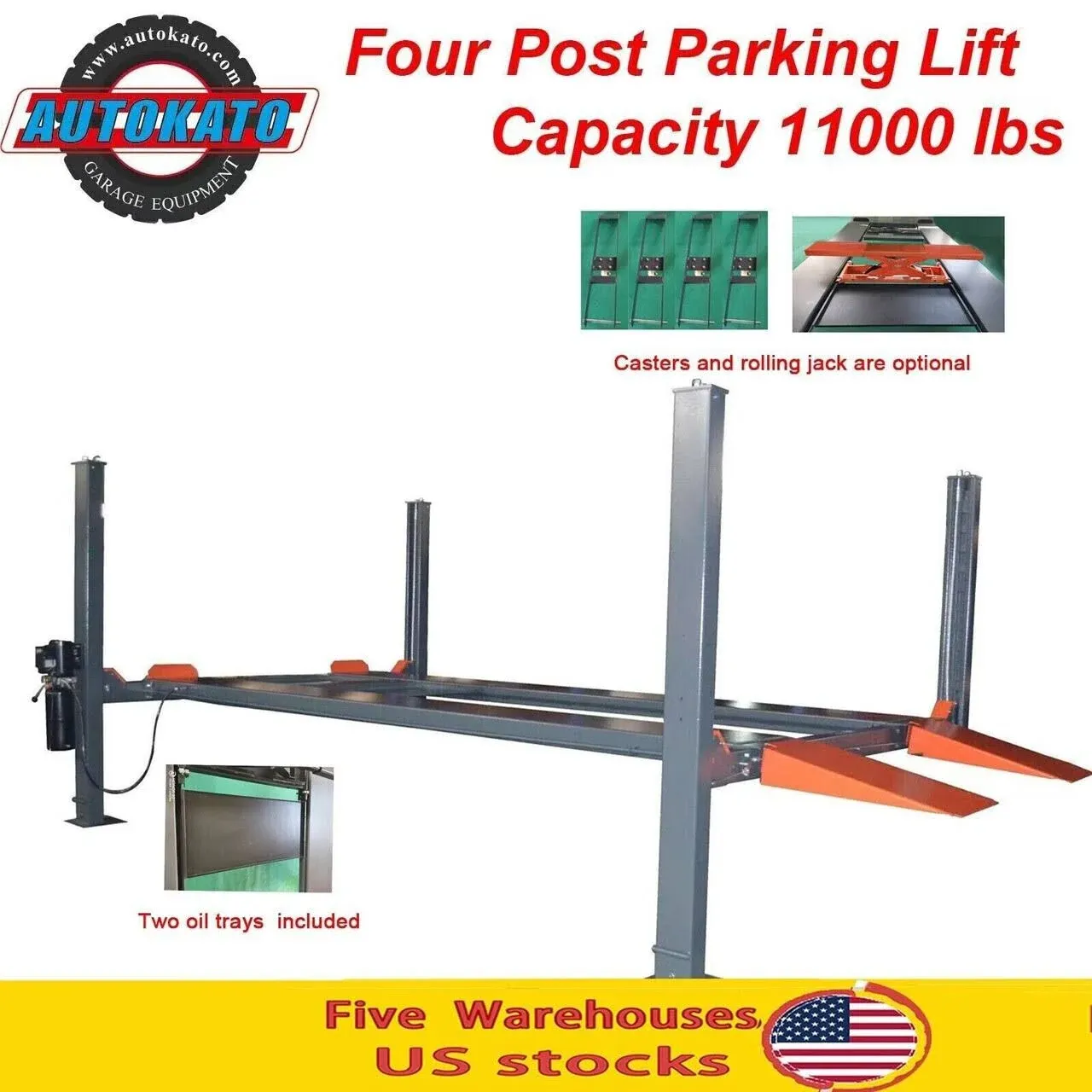 Katool USA Four Post Vehicle Lift 11,000lbs (KT-4H110)