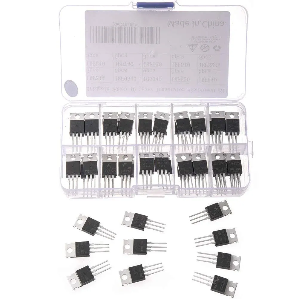 50pcs 10Types IRF Series MOSFET Transistors Assortment Kit