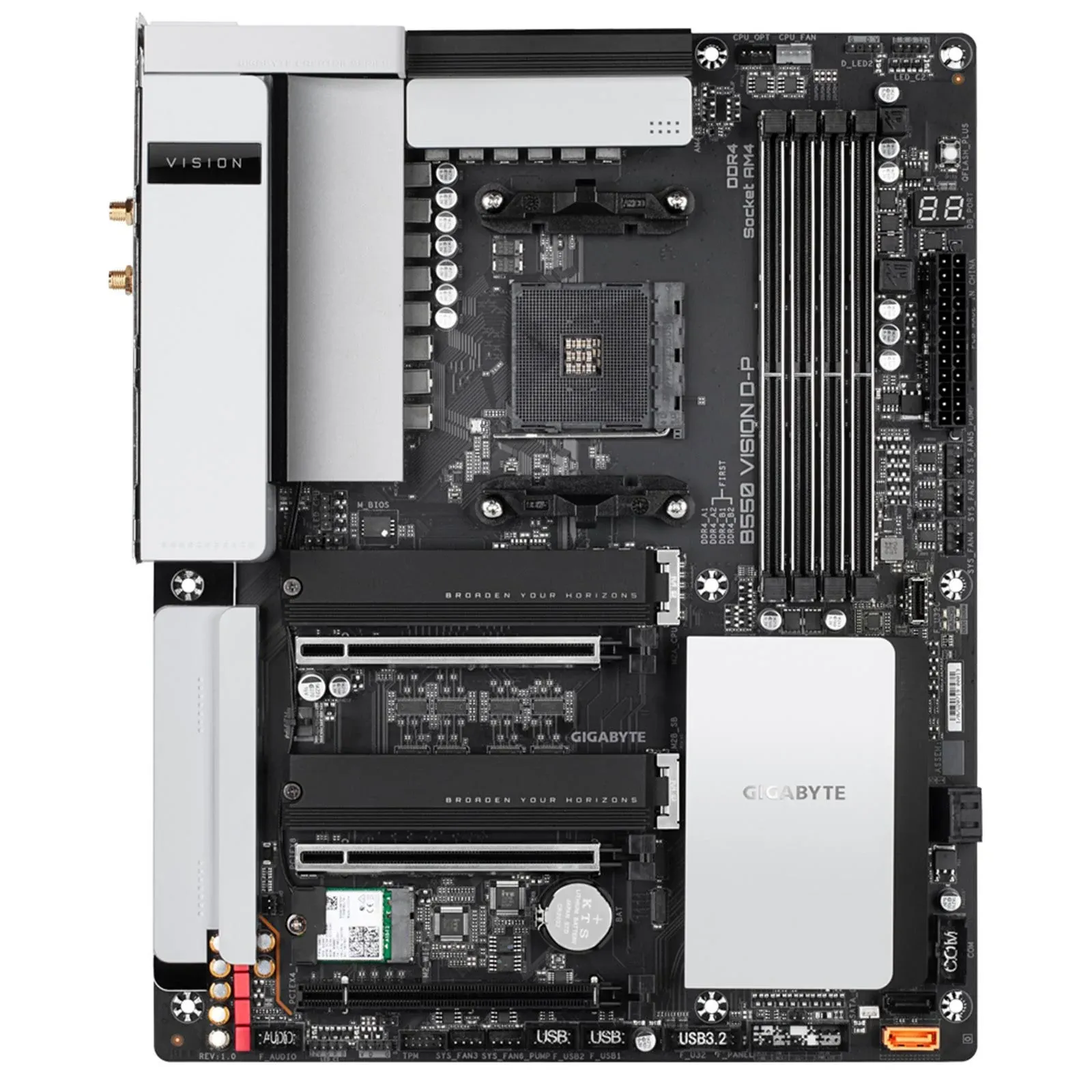 GIGABYTE B550 Vision D-P (AM4/ AMD/ B550/ ATX/Dual M.2/ SATA 6Gb/s/USB 3.2 Type-C/Thunderbolt 3/ WiFi 6/ Dual 2.5GbE LAN/PCIe 4.0/ Motherboard)