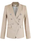 Shop Veronica Beard Miller Tweed Blazer In Camel/ivory In Multi