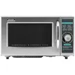 Sharp R-21LCFS Medium-Duty Commercial Microwave Oven with Dial Timer, Stainless Steel, 1000-Watts, 120-Volts, One Size