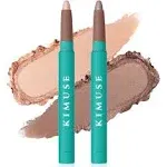 KIMUSE 2PCS Waterproof Eyeshadow Stick Set, Brightener Eyeshadow Pencil Duo, Glitter Highlighter Eye Liner, Shimmer Creamy Long Lasting Eye Makeup