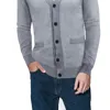 X Ray Casual Herringbone Cardigan Sweater In Grey