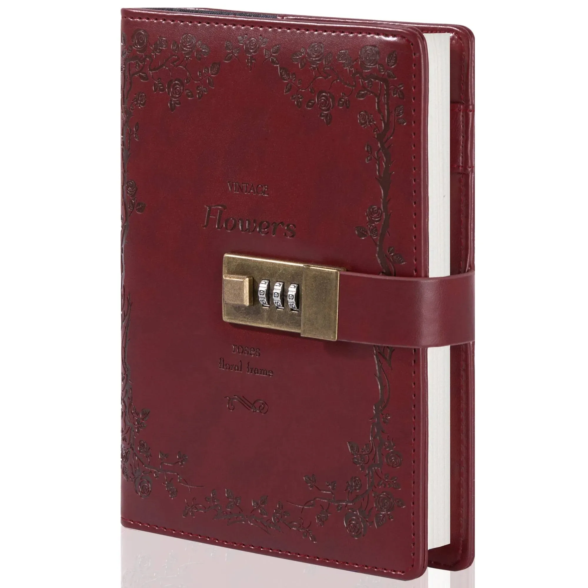 TIEFOSSI B6 Leather Journal Notebook with Combination Lock, Travel Sailor Writing ...