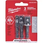 Milwaukee 48-32-5033 SHOCKWAVE 3PC Impact Socket Adapter Set