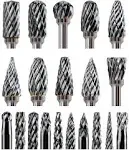 Sworker Carbide Burr Set Compatible with Dremel 1/8" Shank 20PCS Die Grinder Rotary Tool Rasp Bits Wood Carving Accessories Attachments Cutting Burrs Metal Grinding Engraving Porting Double Cut