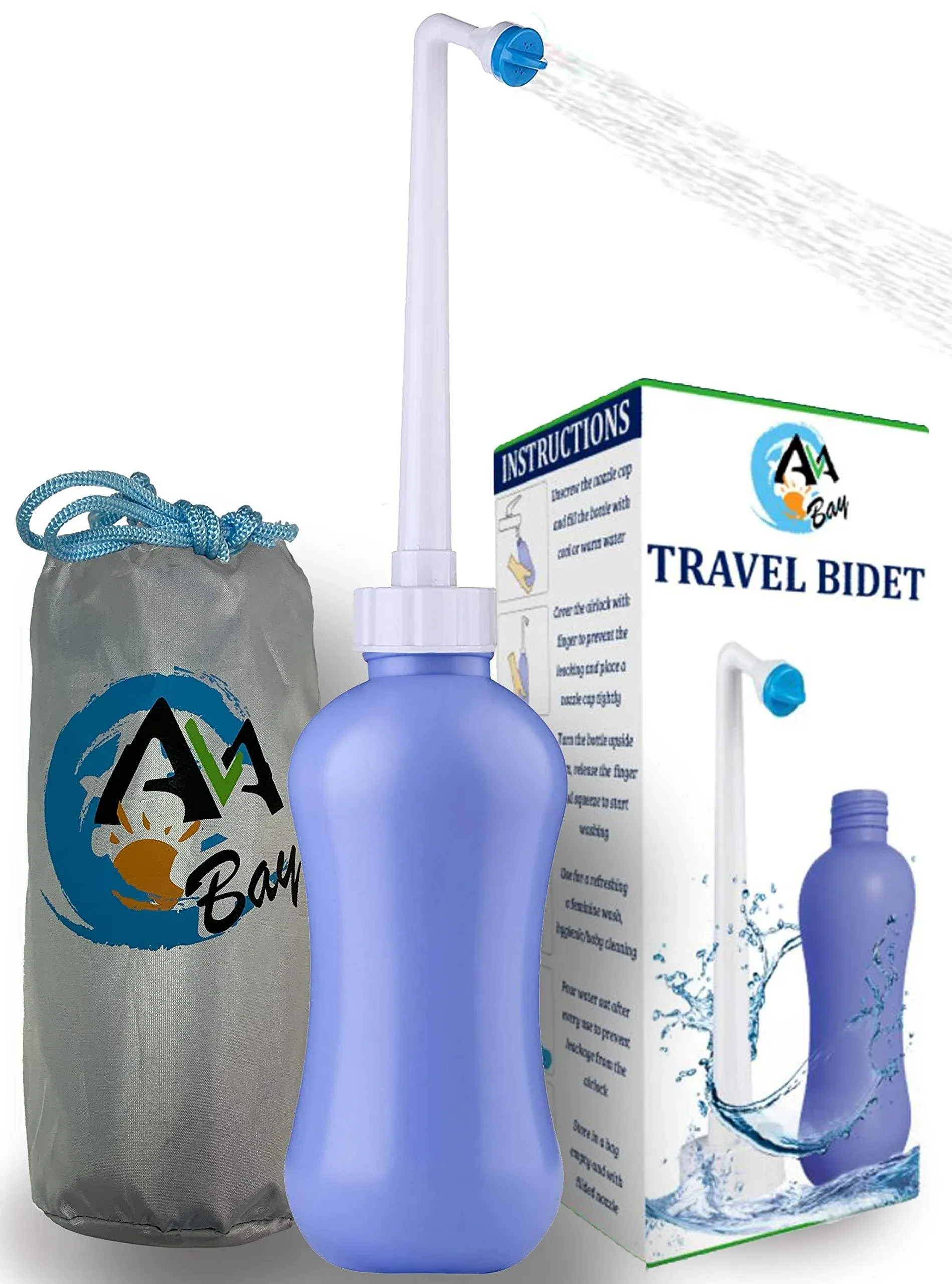 AVAbay Peri Bottle Travel Bidet-13.5oz Portable Toilet-Extended Nozzle Kit w ...